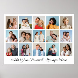 独自の15枚のフォトコラージュを作成する挨拶を追加する ポスター