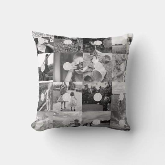 独自の16フォトカスタマイズ可能なコラージクッションを追加 クッション (正面)