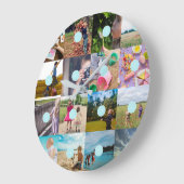 独自の16フォトカスタマイズ可能なコラージュ時計を追加 ラージ壁時計 (傾斜)