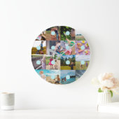 独自の16フォトカスタマイズ可能なコラージュ時計を追加 ラージ壁時計 (ホーム)