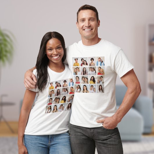 独自の16フォトカスタムコラージュを作成ユニセックスする Tシャツ