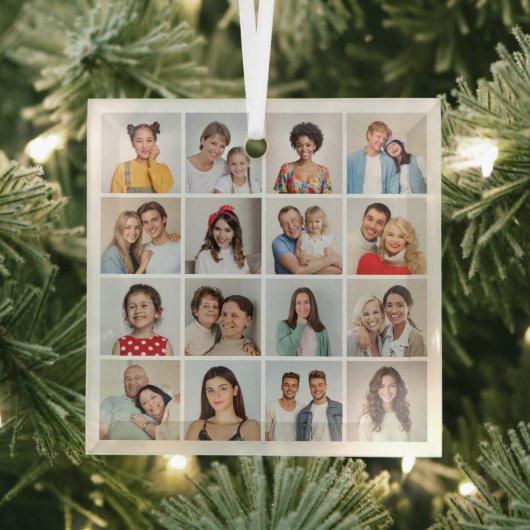 独自の16フォトコラージュを作成 ガラスオーナメント (インサイチュ)