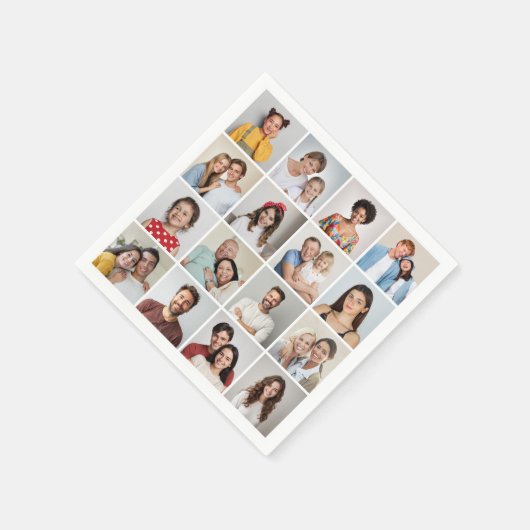 独自の16フォトコラージュを作成 スタンダードカクテルナプキン (角)