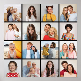 独自の16フォトコラージュを作成 ポスター