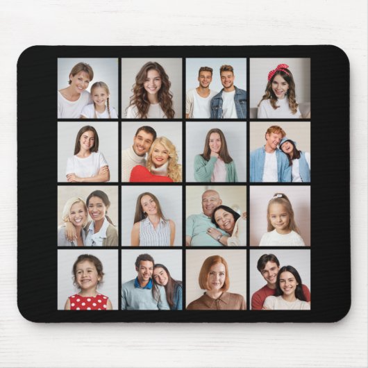 独自の16フォトコラージュを作成 マウスパッド (正面)