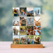 独自の16フォトパーソナライズされたコラージュを作成 アクリルサイン (ニュートラル)