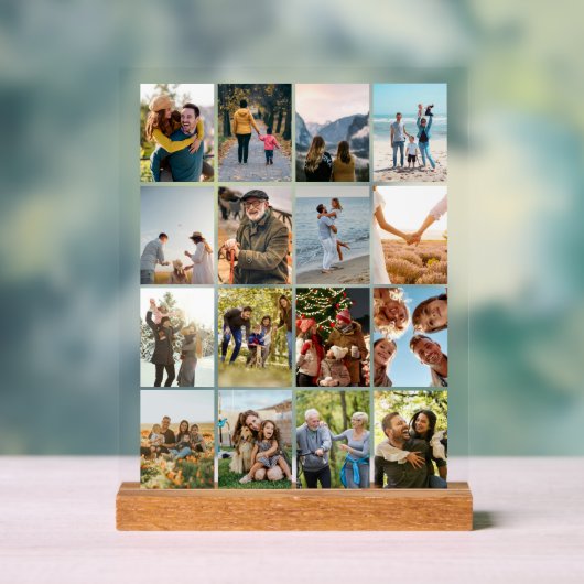 独自の16フォトパーソナライズされたコラージュを作成 アクリルサイン (ニュートラル)