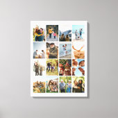 独自の16フォトパーソナライズされたコラージュを作成 キャンバスプリント (正面)