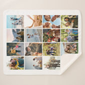 独自の16フォトパーソナライズされたコラージュを作成 シェルパブランケット (正面(横))