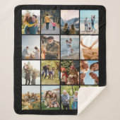 独自の16フォトパーソナライズされたコラージュを作成 シェルパブランケット (正面)