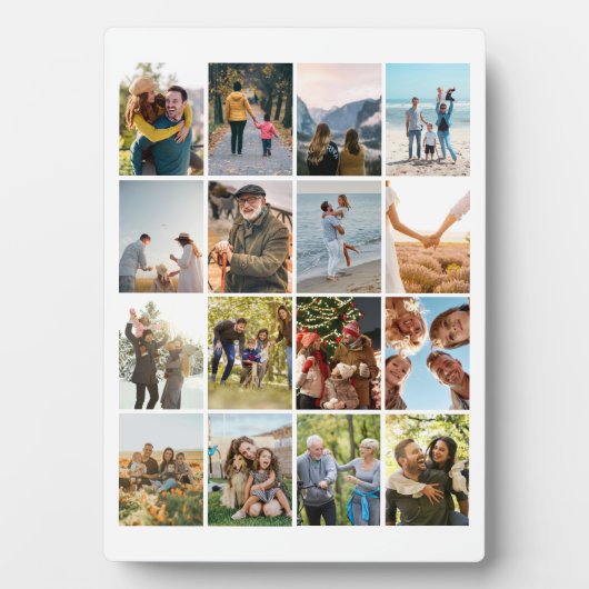 独自の16フォトパーソナライズされたコラージュを作成 フォトプラーク (正面)
