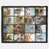 独自の16フォトパーソナライズされたコラージュを作成 フリースブランケット (正面(横))