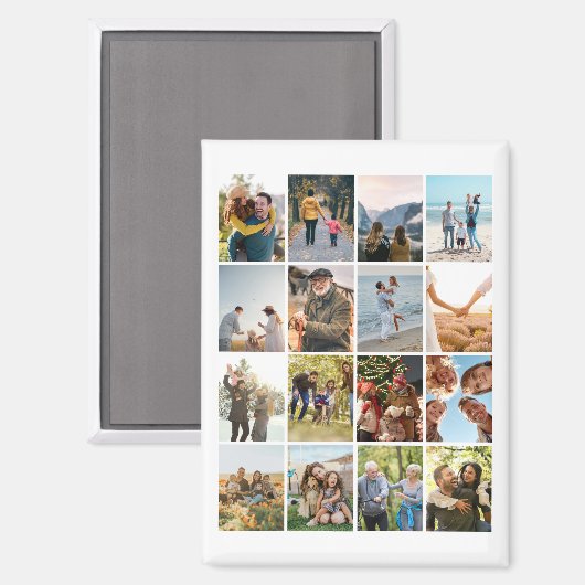 独自の16フォトパーソナライズされたコラージュを作成 マグネット (正面/裏面)