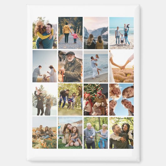 独自の16フォトパーソナライズされたコラージュを作成 マグネット (正面)