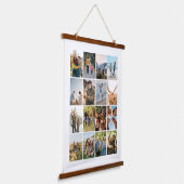 独自の16フォトパーソナライズされたコラージュを作成 吊り下げ型タペストリー (傾斜あり)