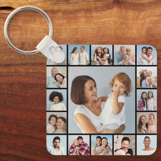 独自の17フォトコラージュを作成 キーホルダー (正面)