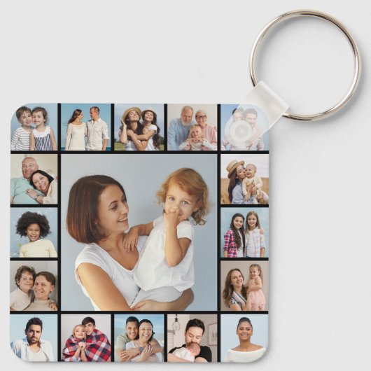 独自の17フォトコラージュを作成 キーホルダー (裏面)