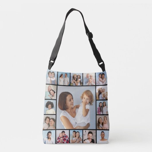 独自の17フォトコラージュを作成 クロスボディバッグ (裏面)