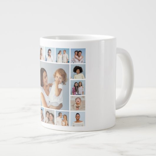 独自の17フォトコラージュを作成 ジャンボコーヒーマグカップ (正面右)