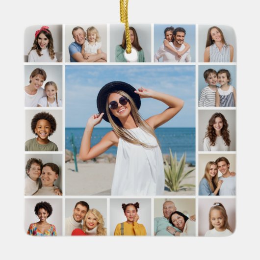 独自の17フォトコラージュを作成 セラミックオーナメント (正面)