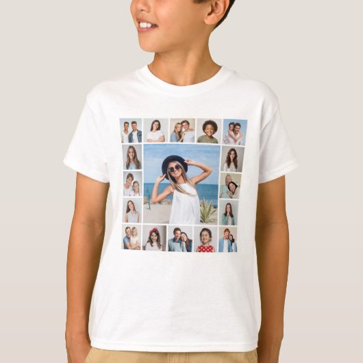 独自の17フォトコラージュを作成 Tシャツ (正面)