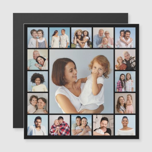 独自の17フォトコラージュ磁気カードの作成 (正面/裏面)