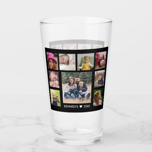 独自の18ファミリー引用文写真コラージュ タンブラーグラス (裏面)