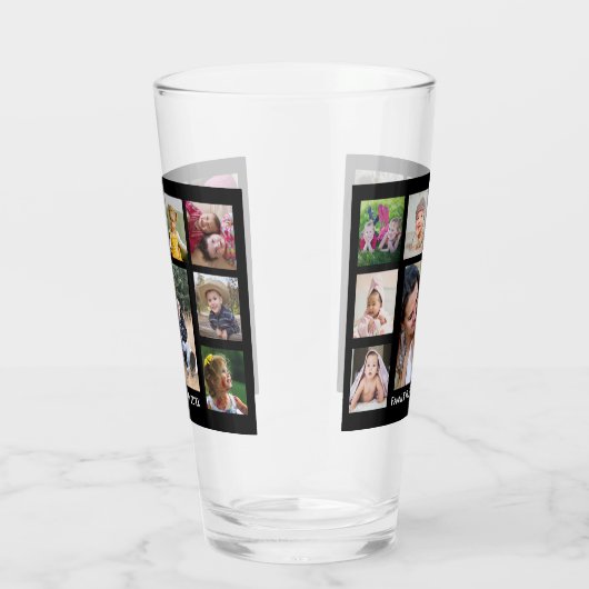 独自の18ファミリー引用文写真コラージュ   タンブラーグラス (右)