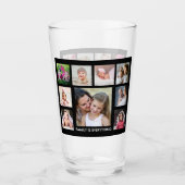 独自の18ファミリー引用文写真コラージュ タンブラーグラス (正面)