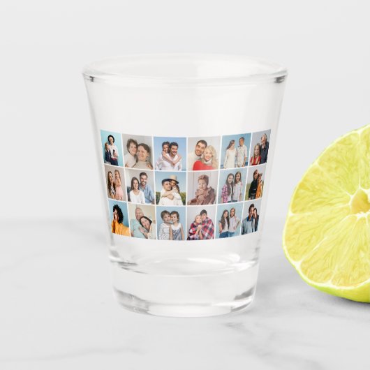 独自の18フォトコラージュを作成 ショットグラス (正面)