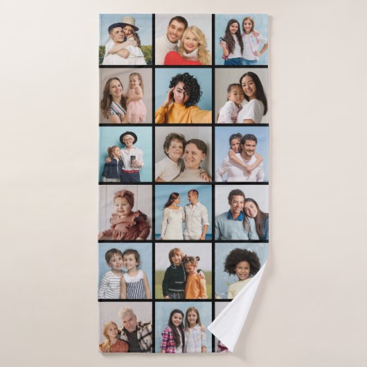 独自の18フォトコラージュを作成 バスタオル (バスタオル)