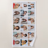 独自の18フォトコラージュを作成 ビーチタオル (正面)