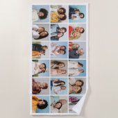 独自の18フォトコラージュを作成 ビーチタオル (正面)