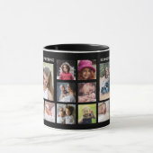 独自の18フォトコラージュファミリー名Blackの作成 マグカップ (中央)