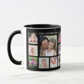 独自の18フォトコラージュファミリー名Blackの作成 マグカップ (左)