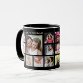 独自の18フォトコラージュファミリー名Blackの作成 マグカップ (正面左)