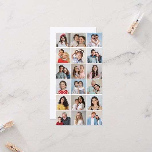 独自の18フォトコラージュ編集可能カラーを作成 カード (正面/裏面インサイチュ)