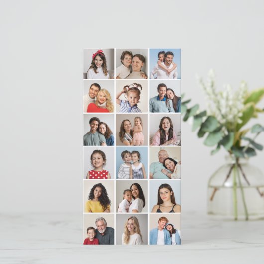 独自の18フォトコラージュ編集可能カラーを作成 カード (スタンド正面)