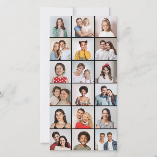 独自の18フォトコラージュ編集可能カラーを作成 カード (正面)