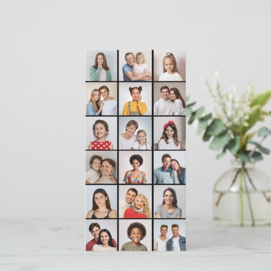 独自の18フォトコラージュ編集可能カラーを作成 カード (スタンド正面)