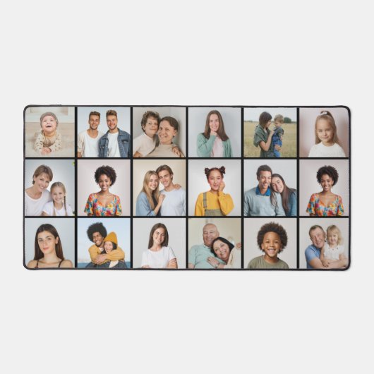 独自の18フォトコラージュ編集可能カラーを作成 デスクマット (正面)