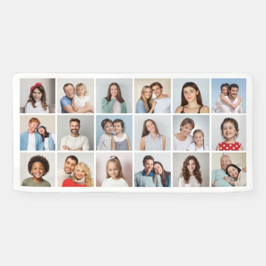 独自の18フォトコラージュ編集可能カラーを作成 横断幕 (横)