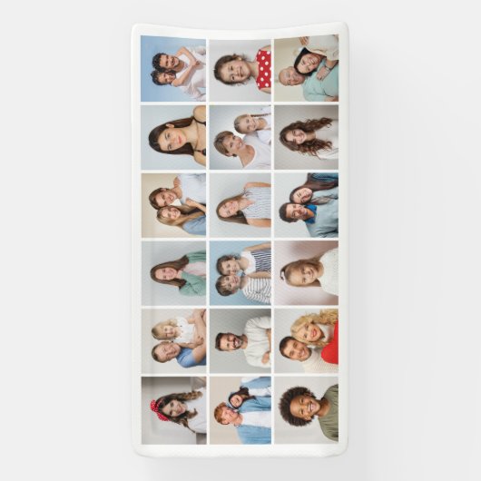 独自の18フォトコラージュ編集可能カラーを作成 横断幕 (縦)