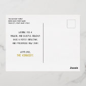 独自の2枚のフォトベビー初めてのクリスマスの作成 箔シーズンポストカード (裏面)