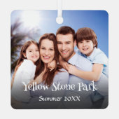 独自の2枚の写真を作成カスタム文字おもしろいタイポグラフィ メタルオーナメント (裏面)