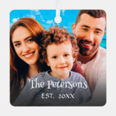 独自の2枚の写真を作成カスタム文字おもしろいタイポグラフィ メタルオーナメント (正面)