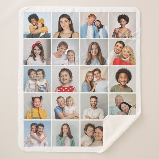独自の20フォトコラージュを作成 シェルパブランケット (正面)