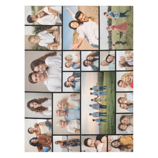 独自の20フォトコラージュを作成 テーブルクロス (正面)