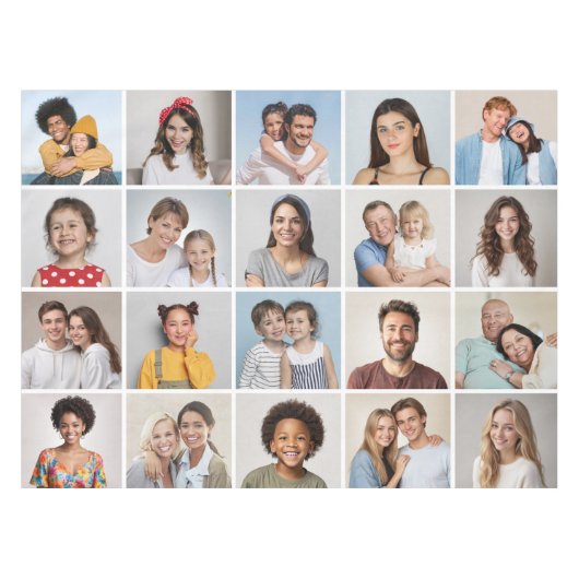 独自の20フォトコラージュを作成 テーブルクロス (正面(横))