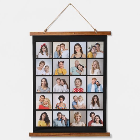 独自の20フォトコラージュを作成 吊り下げ型タペストリー (正面)